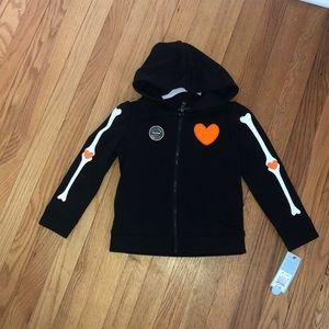 Glow in the dark skeleton zip up hoodie